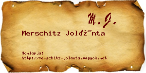 Merschitz Jolánta névjegykártya